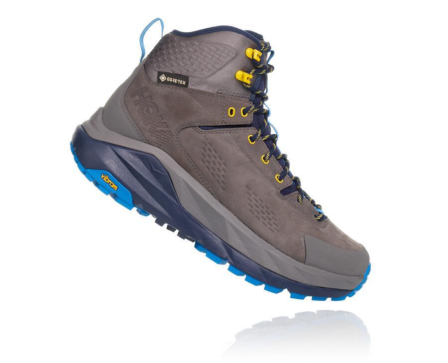 Hoka Australia One One Kaha GORE-TEX - Mens Hiking Boots Grey/Blue - BSOGX-1758